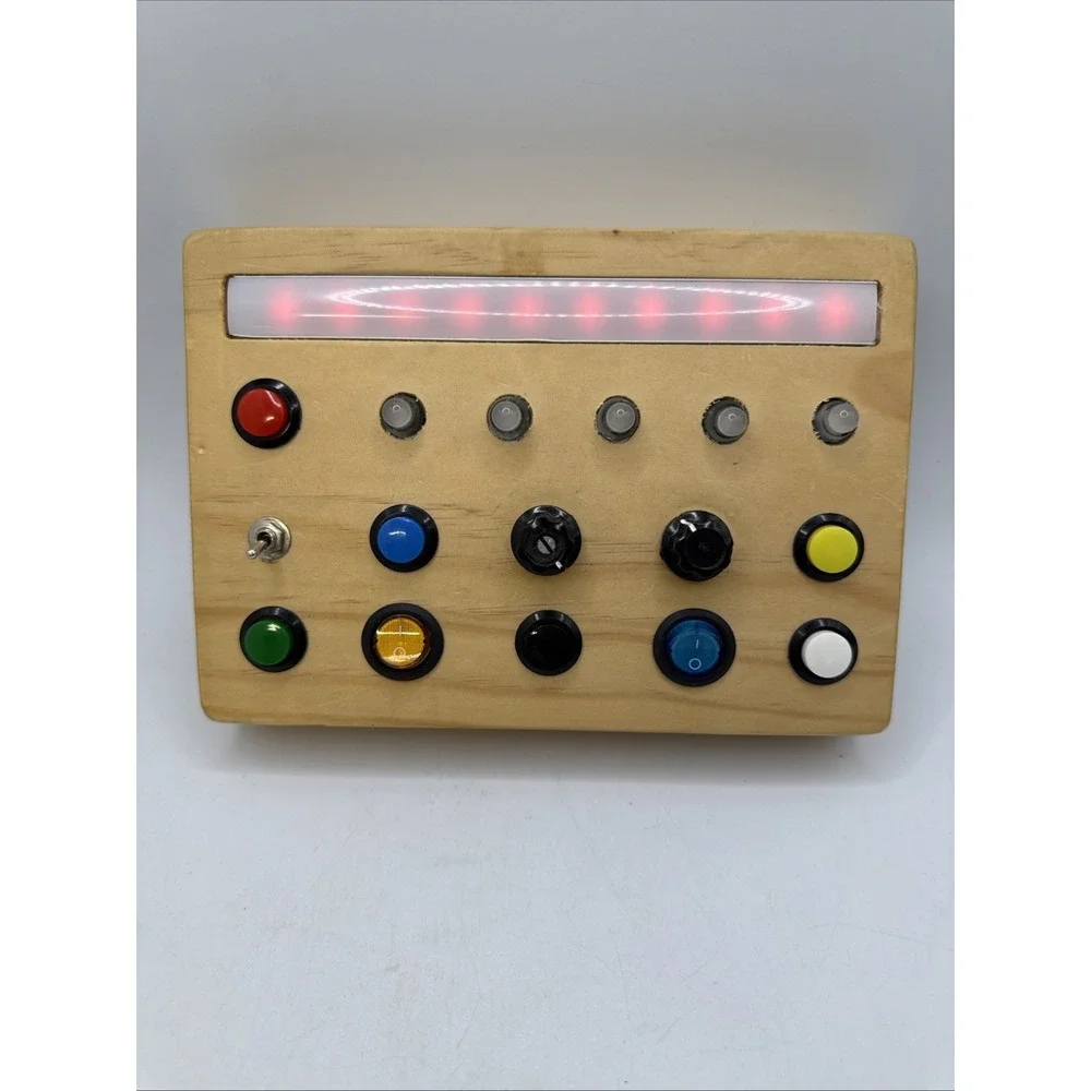 Montessori Busy Board Sensory Toy Lights Buttons‎ Knobs
